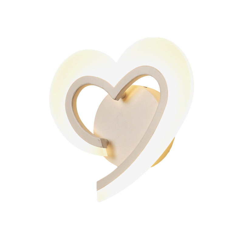 Minimalist Love Heart Wall Light Acrylic Bedside LED Sconce Lighting Fixture in Blue/White/Black Clearhalo 'Wall Lamps & Sconces' 'Wall Lights' Lighting' 814745