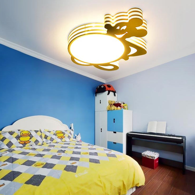 White Star Flush Mount Ceiling Light Cartoon Acrylic Ceiling Light Fixture for Kid Bedroom Clearhalo 'Ceiling Lights' 'Close To Ceiling Lights' 'Close to ceiling' 'Flush mount' Lighting' 81612