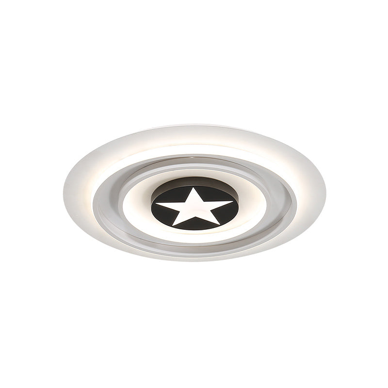 White Star Badge Flushmount Cartoon Acrylic LED Ceiling Light Fixture in Warm/White Light Clearhalo 'Ceiling Lights' 'Close To Ceiling Lights' 'Close to ceiling' 'Flush mount' Lighting' 818560