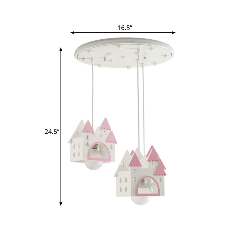 Wood House Semi Mount Lighting Cartoon 3 Lights White Flush Mount Light Fixture for Nursery Clearhalo 'Ceiling Lights' 'Close To Ceiling Lights' 'Close to ceiling' 'Semi-flushmount' Lighting' 819341