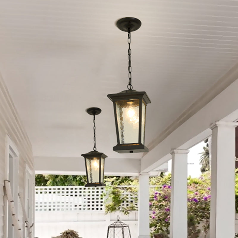 Single Head Birdcage Ceiling Light Countryside Black Water Glass Down Lighting Pendant Clearhalo 'Ceiling Lights' 'Glass shade' 'Glass' 'Pendant Lights' 'Pendants' Lighting' 852435