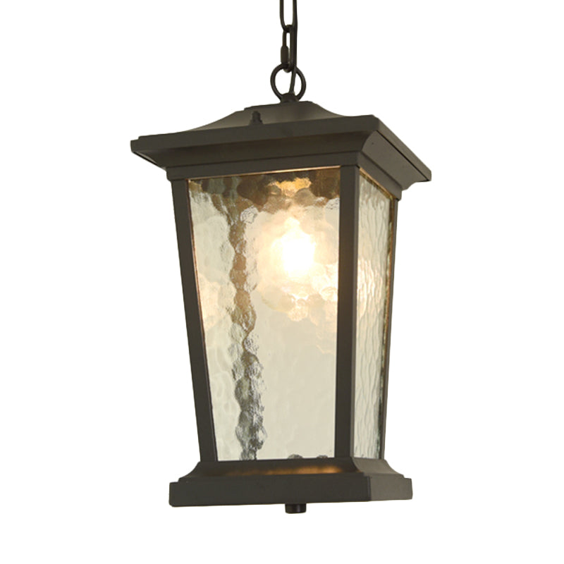 Single Head Birdcage Ceiling Light Countryside Black Water Glass Down Lighting Pendant Clearhalo 'Ceiling Lights' 'Glass shade' 'Glass' 'Pendant Lights' 'Pendants' Lighting' 852436