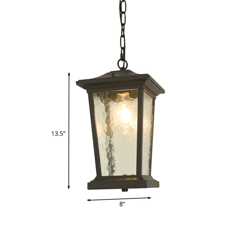 Single Head Birdcage Ceiling Light Countryside Black Water Glass Down Lighting Pendant Clearhalo 'Ceiling Lights' 'Glass shade' 'Glass' 'Pendant Lights' 'Pendants' Lighting' 852437