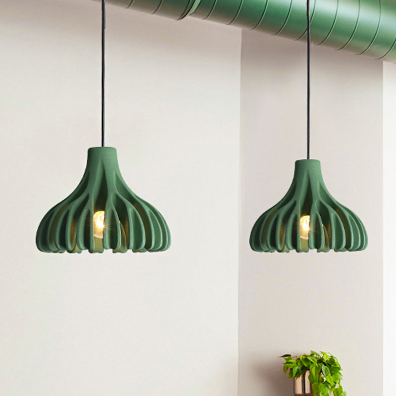 Macaron Coral-Shape Pendant Lighting Resin 1 Light Dining Room Suspension Lamp in White/Black/Yellow Green Clearhalo 'Ceiling Lights' 'Modern Pendants' 'Modern' 'Pendant Lights' 'Pendants' Lighting' 852557