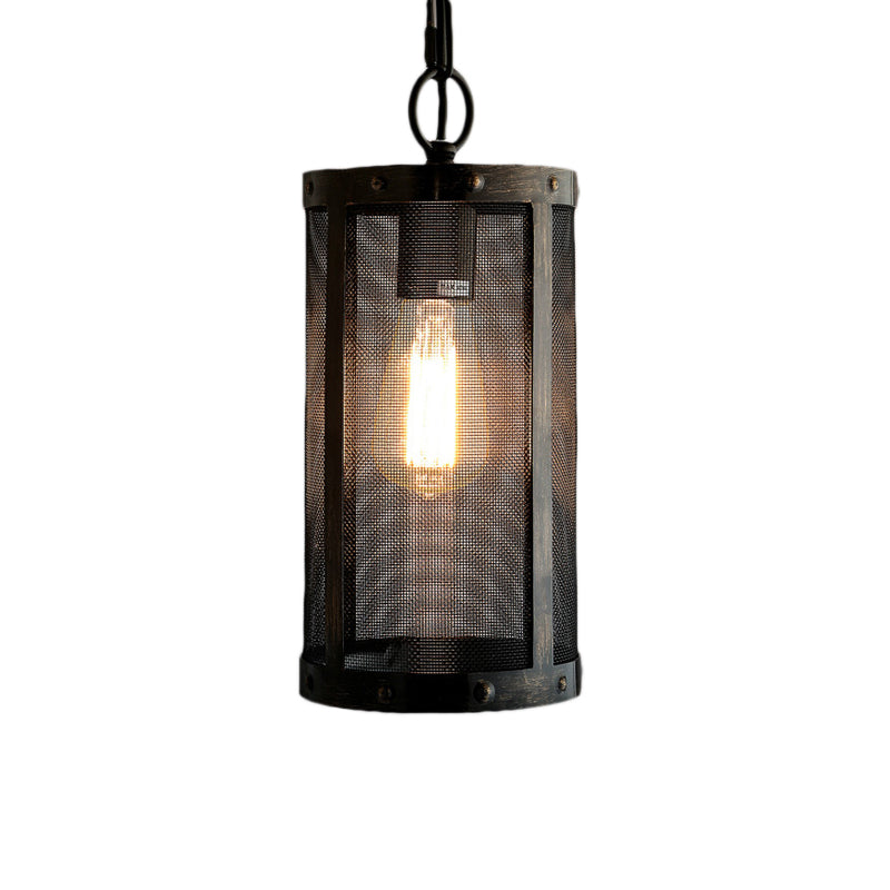 Metal Bronze Mini Hanging Lamp Cylinder Single Light Industrial Pendant Light Fixture Clearhalo 'Art Deco Pendants' 'Cast Iron' 'Ceiling Lights' 'Ceramic' 'Crystal' 'Industrial Pendants' 'Industrial' 'Metal' 'Middle Century Pendants' 'Pendant Lights' 'Pendants' 'Tiffany' Lighting' 85886