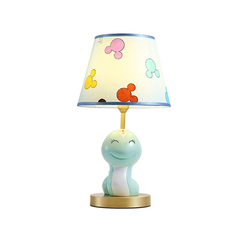 Cartoon Cute Snake Resin Night Lamp 1 Head Table Light with Shade in Blue for Kid's Bedside Clearhalo 'Lamps' 'Table Lamps' Lighting' 863756