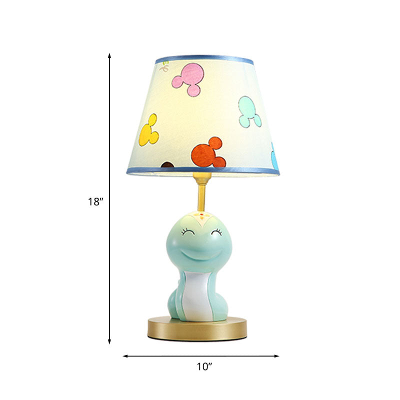 Cartoon Cute Snake Resin Night Lamp 1 Head Table Light with Shade in Blue for Kid's Bedside Clearhalo 'Lamps' 'Table Lamps' Lighting' 863757