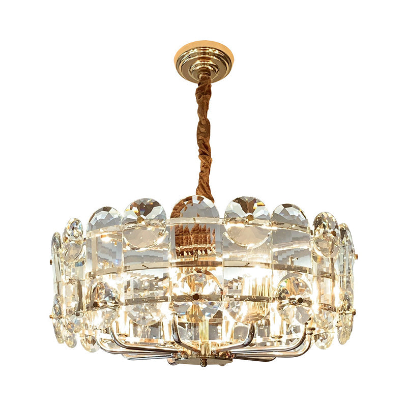 8 Bulbs Halo Ceiling Chandelier Minimalist Clear Beveled Crystal Pendant Lighting Fixture Clearhalo 'Ceiling Lights' 'Chandeliers' 'Clear' 'Industrial' 'Modern Chandeliers' 'Modern' 'Tiffany' 'Traditional Chandeliers' Lighting' 883030