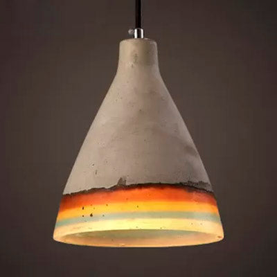 Dark Blue/Light Blue/Orange Conic Pendant Light Antique Style Cement 1 Head Restaurant Hanging Light Fixture Clearhalo 'Ceiling Lights' 'Industrial Pendants' 'Industrial' 'Middle Century Pendants' 'Pendant Lights' 'Pendants' 'Tiffany' Lighting' 88329