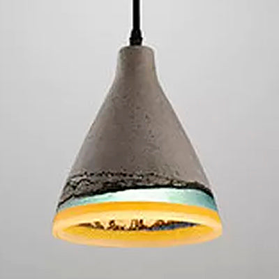 Dark Blue/Light Blue/Orange Conic Pendant Light Antique Style Cement 1 Head Restaurant Hanging Light Fixture Clearhalo 'Ceiling Lights' 'Industrial Pendants' 'Industrial' 'Middle Century Pendants' 'Pendant Lights' 'Pendants' 'Tiffany' Lighting' 88331