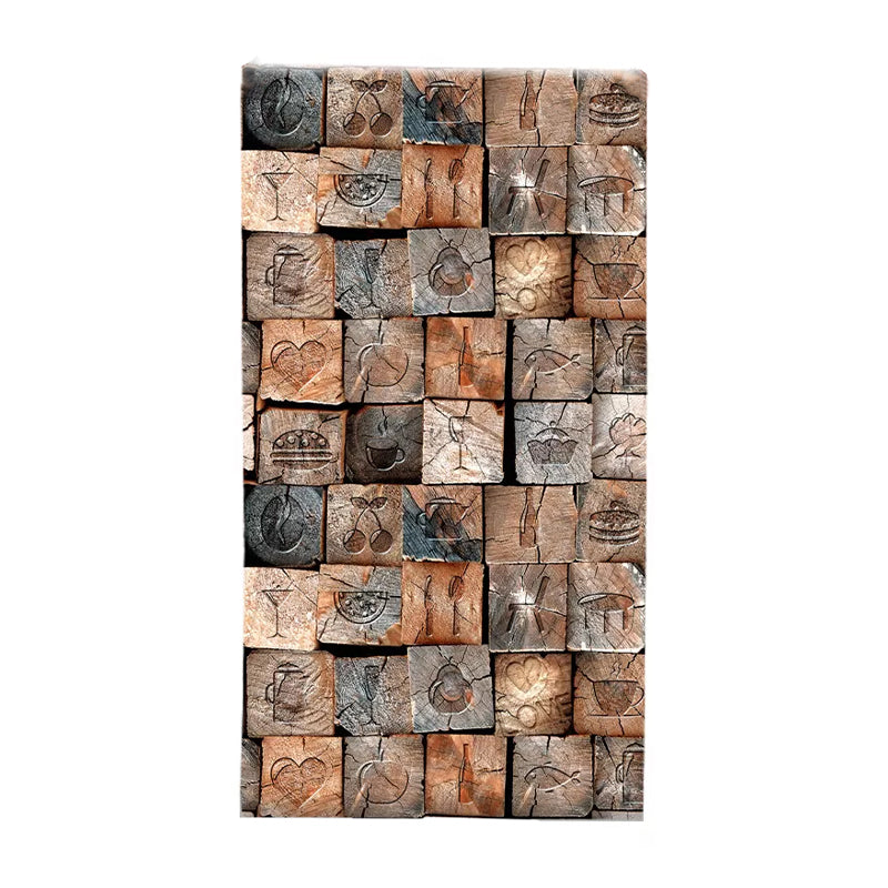 Vintage 3D Effect Wood Wallpaper Non-Pasted Brown Wall Decor in Matted Finish 20.5
