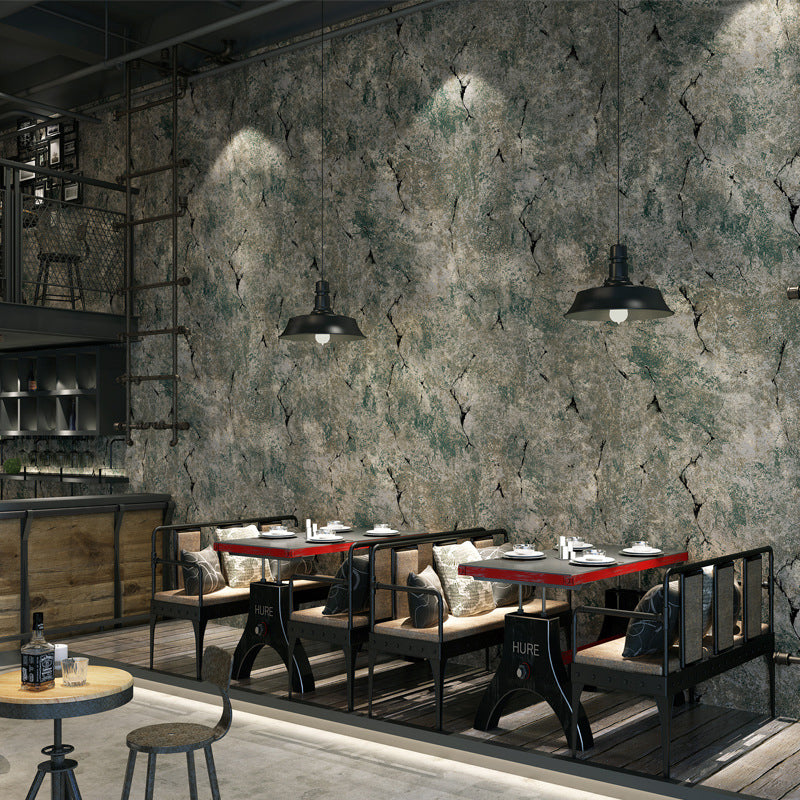 Industrial Retro Wall Decor Marble Effect Non-Pasted Wallpaper, 31' x 20.5