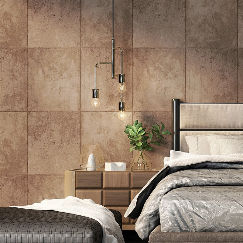 Cement and Rectangle Tiles Wallpaper Non-Pasted , 33'L x 20.5