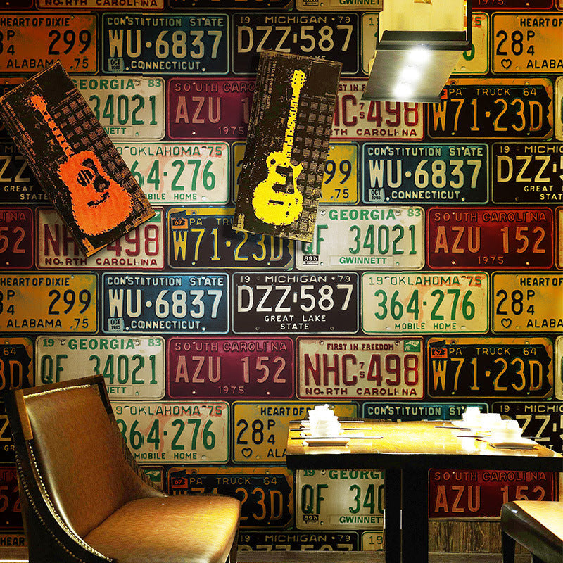 Industrial Wallpaper with European Car Plates and Numbers, 21