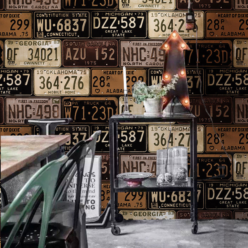 Industrial Wallpaper with European Car Plates and Numbers, 21