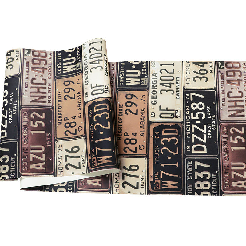 Industrial Wallpaper with European Car Plates and Numbers, 21