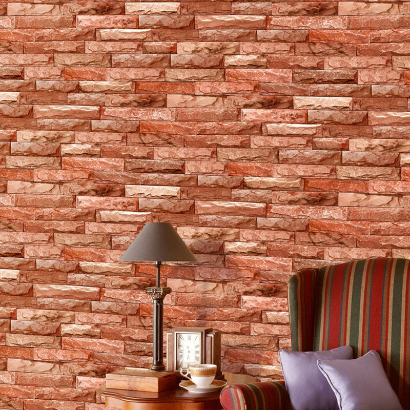 Multi-Colored Non-Woven Brick Wallpaper Decorative 3D Rock Wall Covering, 31'L x 20.5