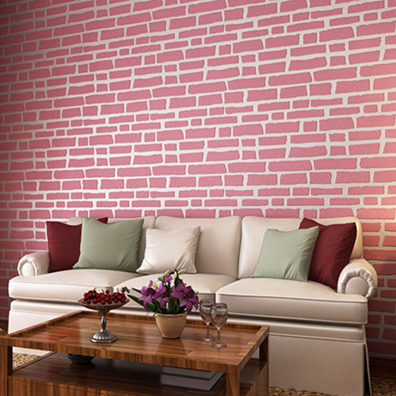 Horizontal Brick Decorative Wallpaper Non-Pasted Fresh Minimalist Wall Decor, 20.5