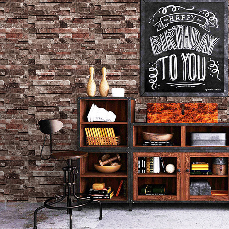 Coffee Shop Wallpaper with Dark Color Brick, 19.5