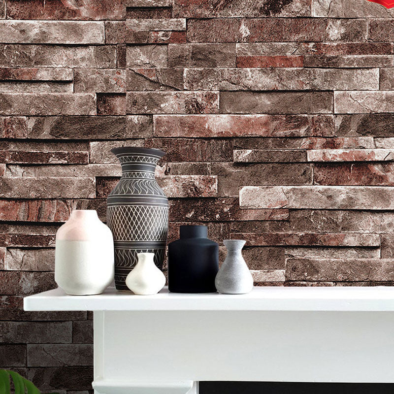 Coffee Shop Wallpaper with Dark Color Brick, 19.5