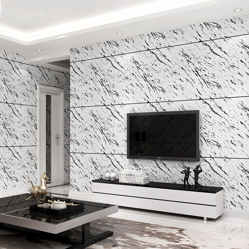 Modern Minimalist Marble Wallpaper Glazed Tile Stain-Resistant Non-Pasted Wall Decor 20.5