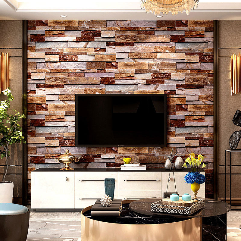 Plaster Wallpaper with Multi-Colored Marble of Horizontal Design, Multi-Colored, 20.5