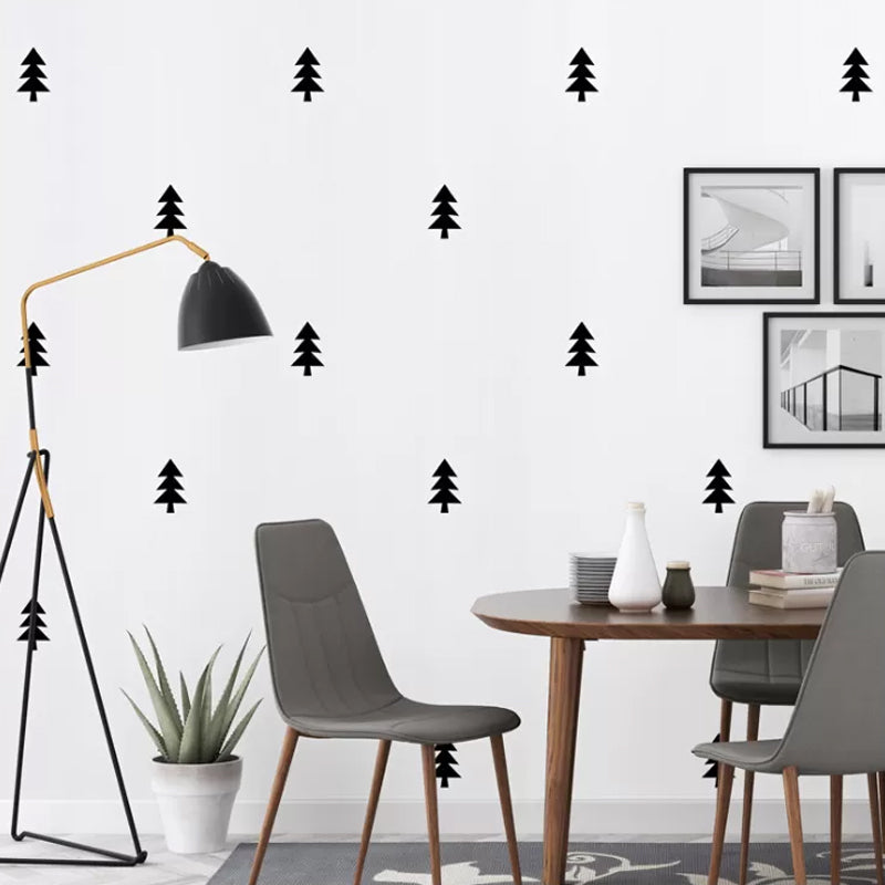 Scandinavian Black and White Wallpaper Modern Simple 33-foot x 20.5-inch Decorative Wall Covering Black-White Christmas Tree Clearhalo 'Modern wall decor' 'Modern' 'Wallpaper' Wall Decor' 887702