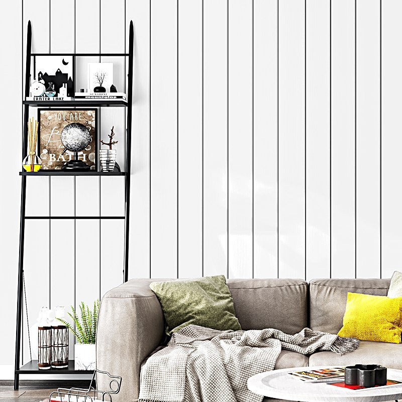 Bedroom and Dining Room Wallpaper with Black Line and White Background, 20.5