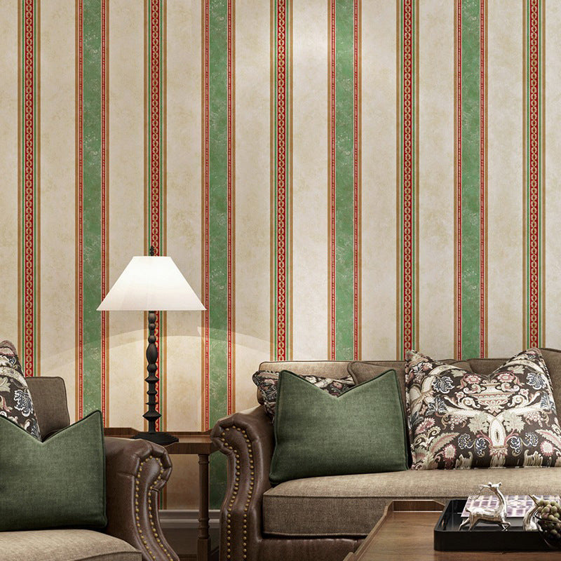 European Vertical Stripes Wallpaper Decorative Non-Pasted Wall Decor, 33'L x 20.5