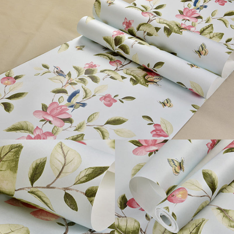 Garden Blossoms and Leaves Wallpaper Stain-Resistant Non-Pasted , 20.5