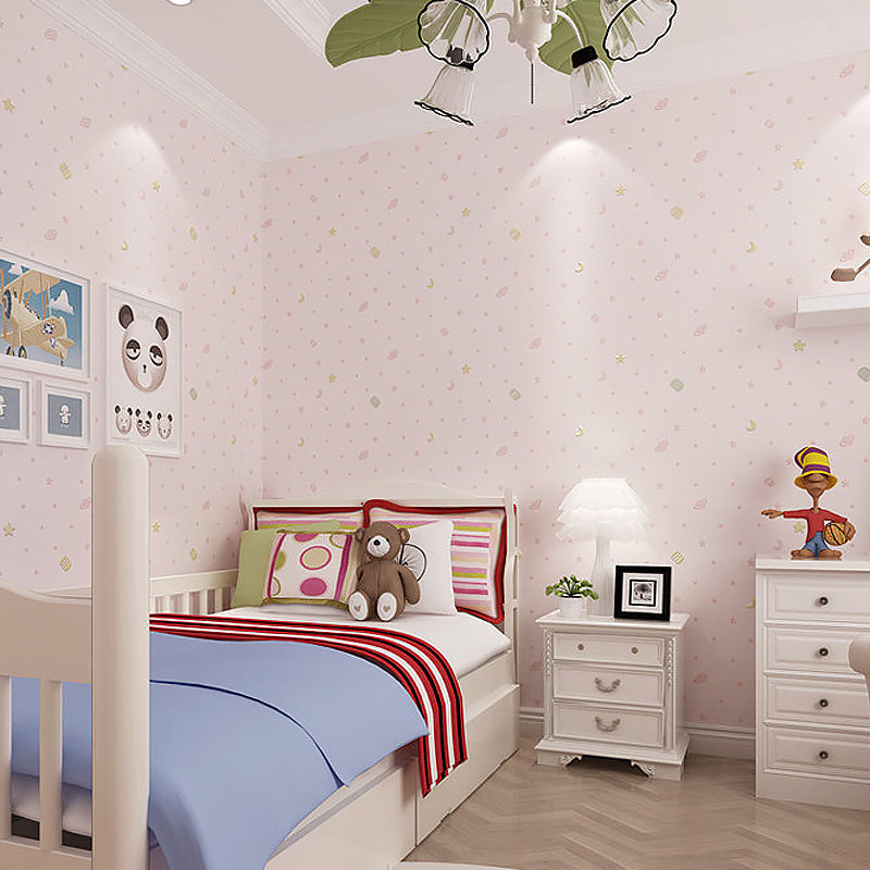 Star and Moon Decorative Wallpaper for Kids 20.5 in x 33 ft Non-Pasted Clearhalo 'Wall Decor' 'Wallpaper' 893014