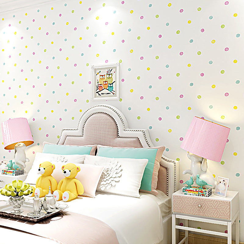 Beige Polka Dots Wallpaper for Kids' Bedroom 33' by 20.5