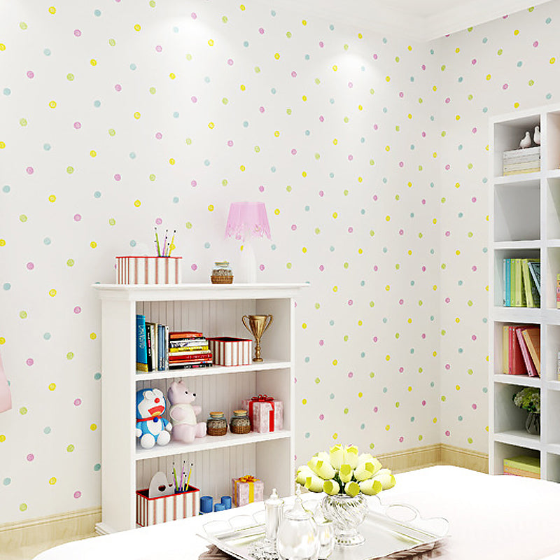 Beige Polka Dots Wallpaper for Kids' Bedroom 33' by 20.5