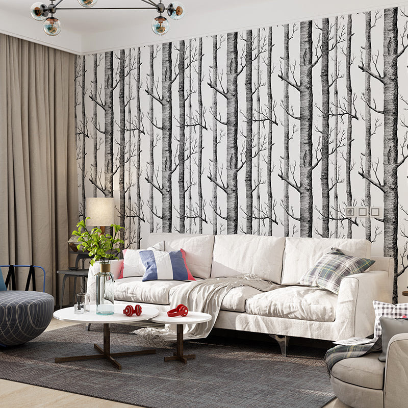 Grey Birch Tree Wallpaper 33'L x 20.5