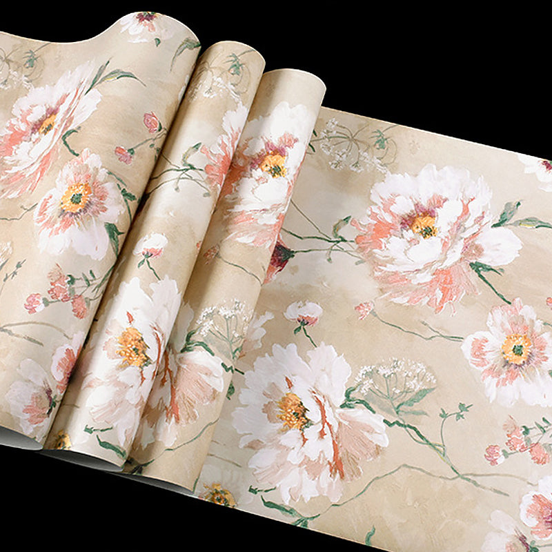 Hand Printed Floral Pattern Wallpaper Non-Woven 20.5