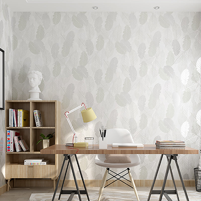 Contemporary Glossed Leaves Wallpaper Abstract Decorative Non-Pasted Wall Covering, 20.5-inch x 31-foot Clearhalo 'Wall Decor' 'Wallpaper' 893373
