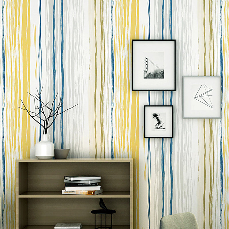 Plaster Wallpaper with Irregular Stripes, Multi-Colored, 20.5