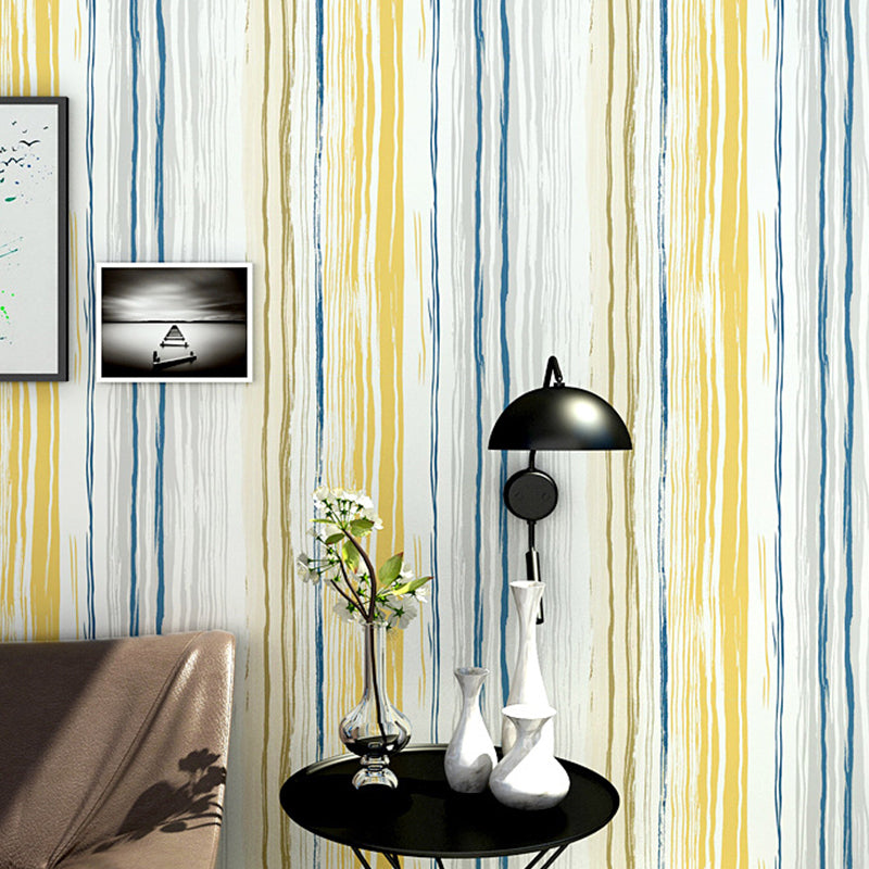 Plaster Wallpaper with Irregular Stripes, Multi-Colored, 20.5