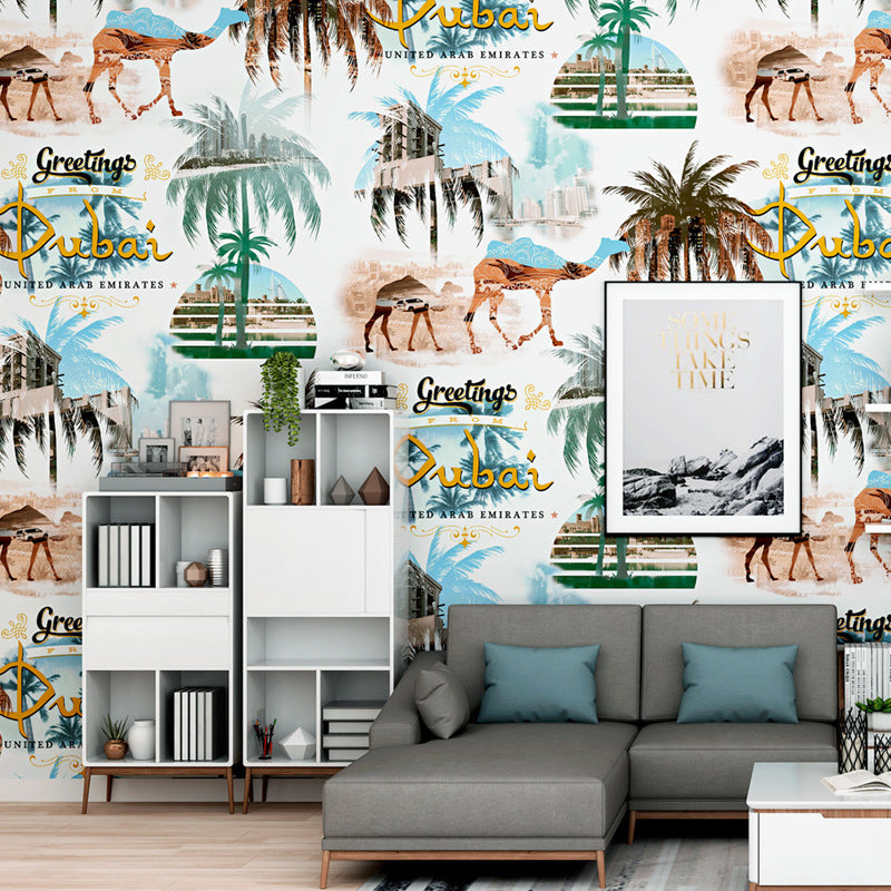 Camel and Coconut Tree Wallpaper 33' by 20.5