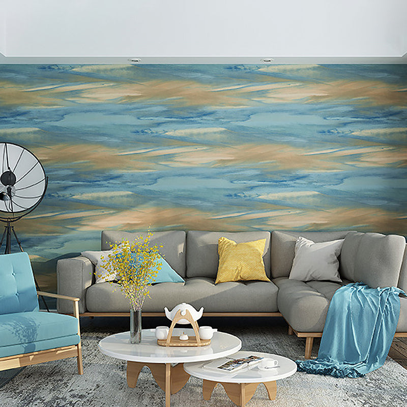 Abstract Watercolor Wallpaper Water-Resistant Non-Pasted Wash Painting PVC Wall Covering, 20.5