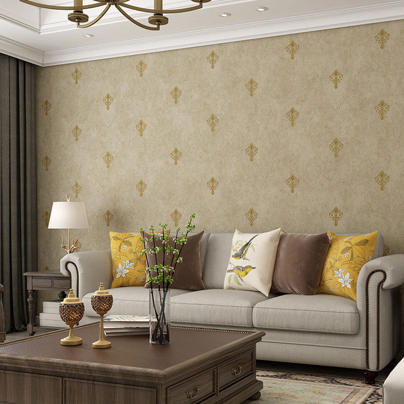 Living Room Wallpaper with Natural Color Floral Pattern, 33'L x 20.5