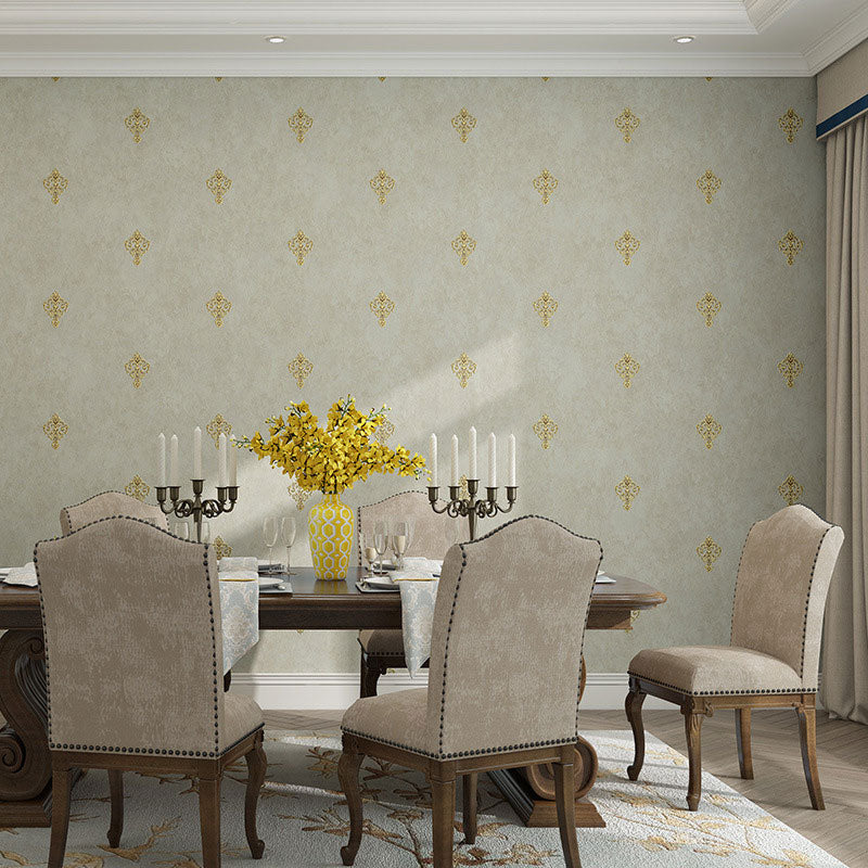 Living Room Wallpaper with Natural Color Floral Pattern, 33'L x 20.5