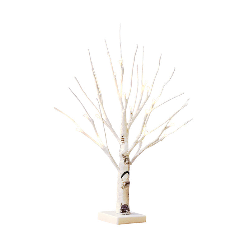Plastic Birch Desk Lamp Decorative LED White Night Table Lighting for Living Room Clearhalo 'Lamps' 'Table Lamps' Lighting' 897316