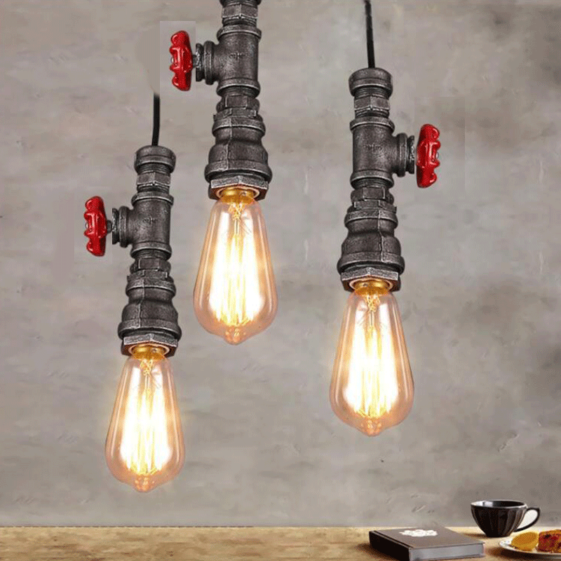 Iron Bronze Pendant Lighting Water Pipe 1 Head Steampunk Valve Hanging Ceiling Light for Restaurant Clearhalo 'Art Deco Pendants' 'Cast Iron' 'Ceiling Lights' 'Ceramic' 'Crystal' 'Industrial Pendants' 'Industrial' 'Metal' 'Middle Century Pendants' 'Pendant Lights' 'Pendants' 'Tiffany' Lighting' 9