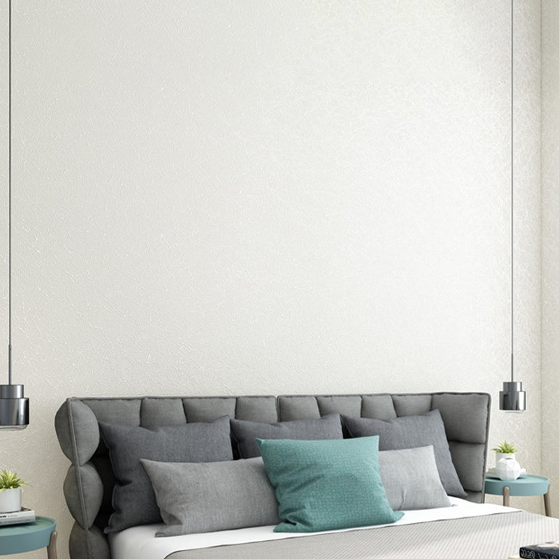 Minimalist Linen PVC Wallpaper Non-Pasted Wall Decor in Plain Color, 31'L x 20.5