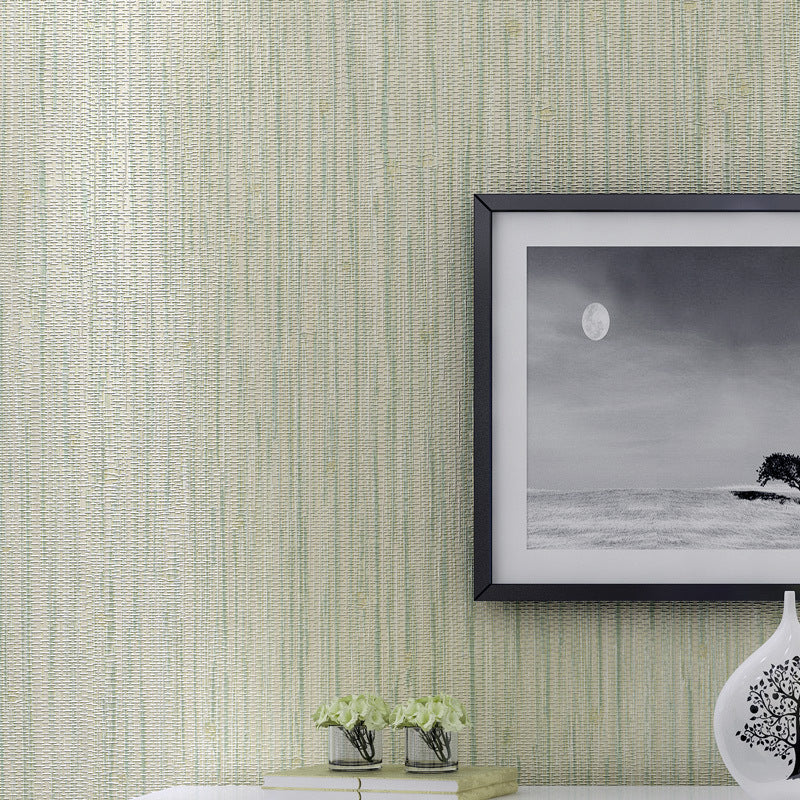 Contemporary Wall Decor Grasswoven Stripe Non-Pasted Wallpaper Roll, 31' x 20.5