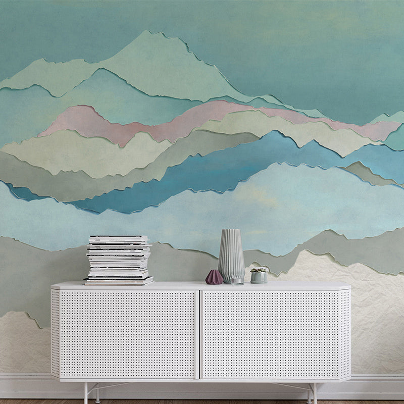 Light Mural Wallpaper for Coffee Shop Pastel Color Cloud and Sky, Customized Size Available Clearhalo 'Wall Decor' 'Wall Mural' 917255