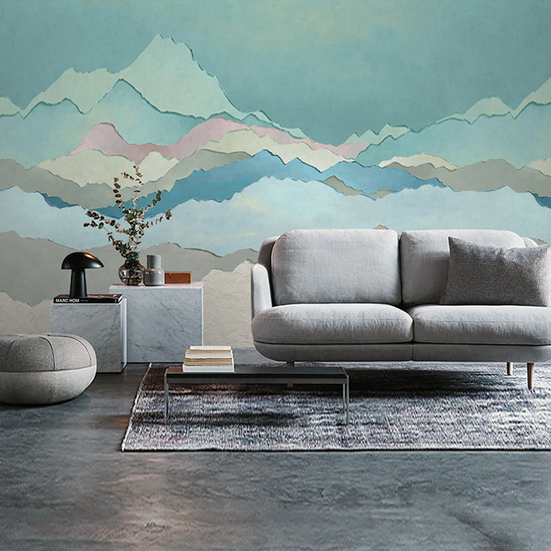 Light Mural Wallpaper for Coffee Shop Pastel Color Cloud and Sky, Customized Size Available Clearhalo 'Wall Decor' 'Wall Mural' 917256