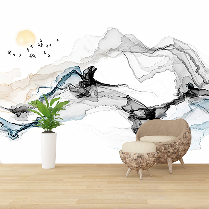 Abstract Wall Murals Pastel Color Smoke Extra Large Wall Decor, Customized Size Available Clearhalo 'Wall Decor' 'Wall Mural' 917265