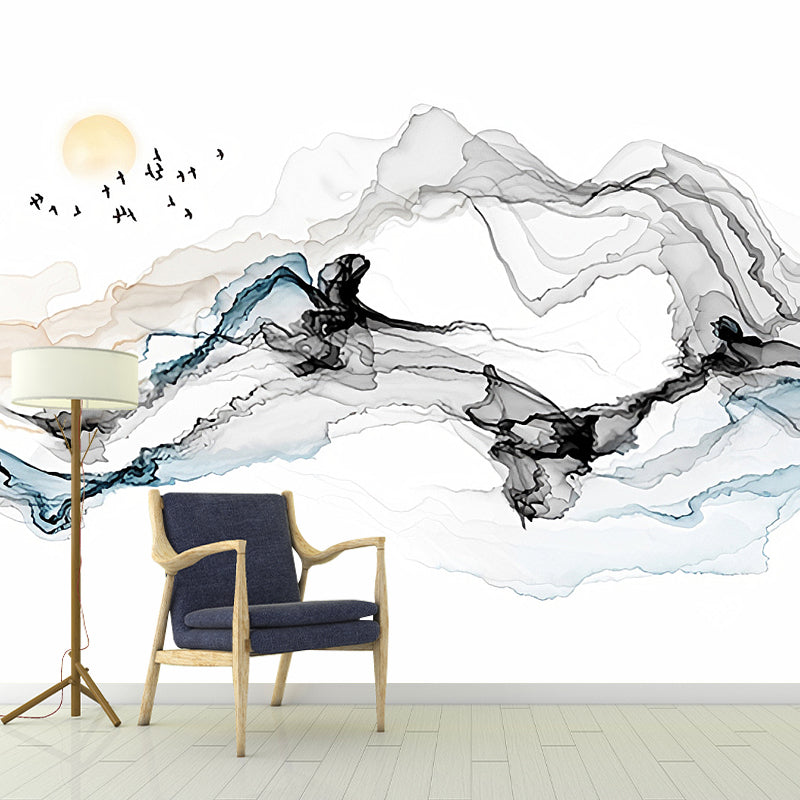 Abstract Wall Murals Pastel Color Smoke Extra Large Wall Decor, Customized Size Available Clearhalo 'Wall Decor' 'Wall Mural' 917266